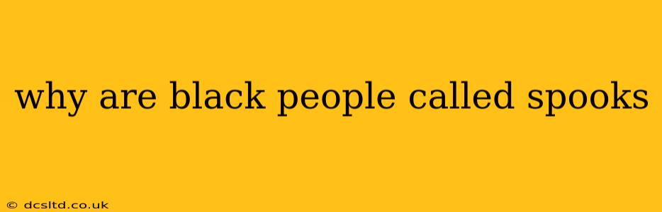 why are black people called spooks