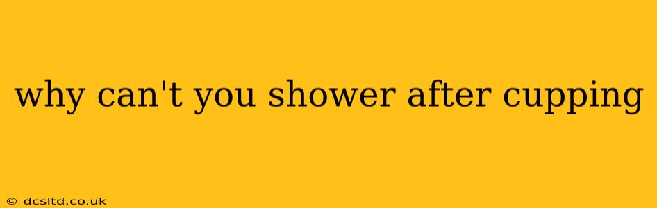 why can't you shower after cupping