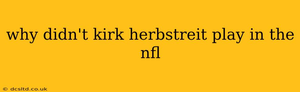 why didn't kirk herbstreit play in the nfl