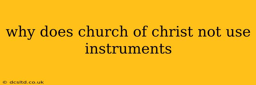 why does church of christ not use instruments