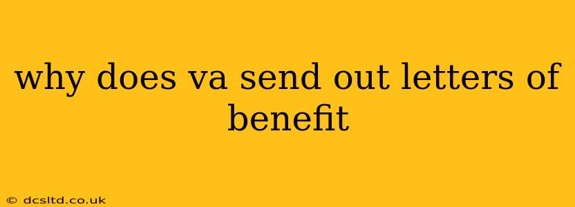 why does va send out letters of benefit