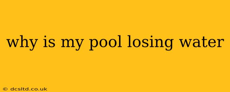 why is my pool losing water
