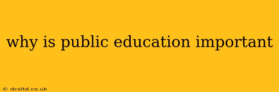 why is public education important