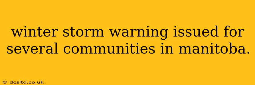 winter storm warning issued for several communities in manitoba.