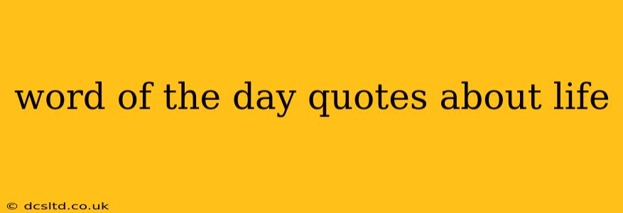 word of the day quotes about life
