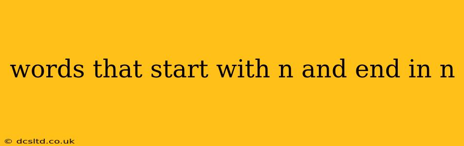 words that start with n and end in n