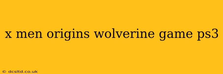 x men origins wolverine game ps3