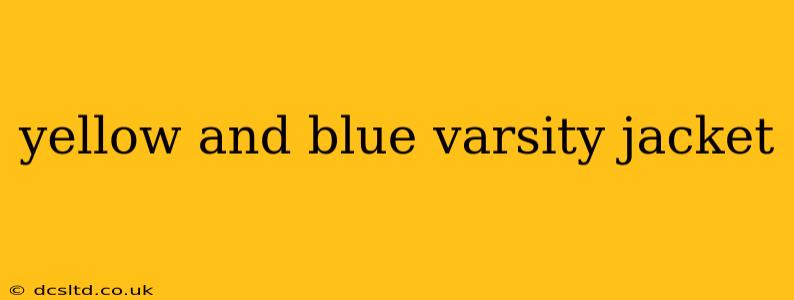 yellow and blue varsity jacket