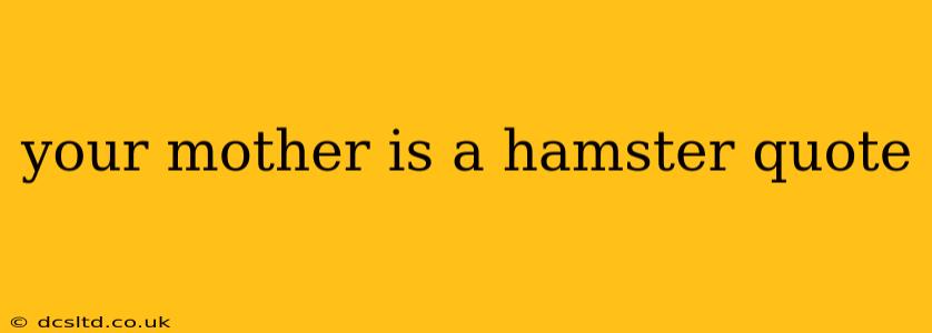 your mother is a hamster quote